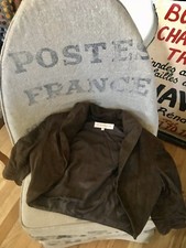 Evie Kilcline Buttery Soft Lambsuede Chocolate Brown Bolero Ruched Shrug Jacket