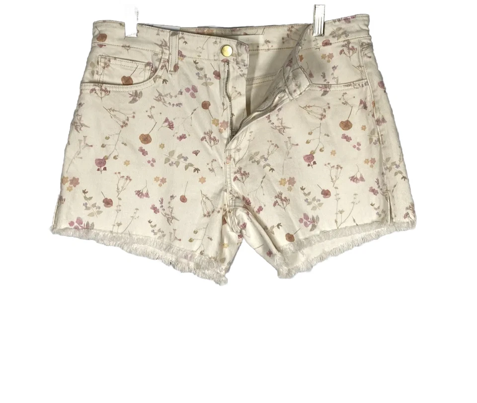 Pantalones cortos de mezclilla para mujer Joe’s talla 30 The Ozzie 4” color recortado marfil multi Foto 2 de 4