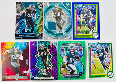 2022 Mosaic Elements Spectra Dallas Goedert - 7 Card - Serial #ed Patch SP