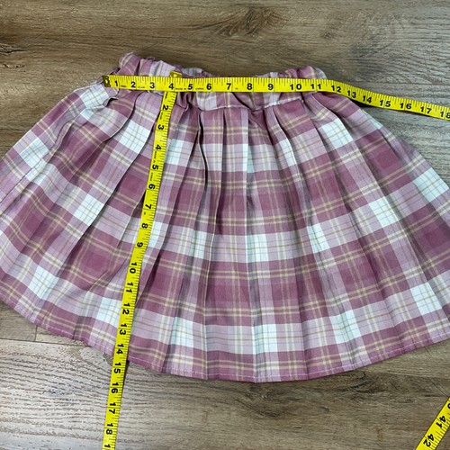 Girls Skort Size XL 10/12 Plaid Skirt Pleat Anime Kawaii Tennis Mini Cheer Pink - Picture 8 of 8