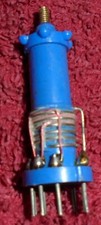 DENCO MAXI Q RADIO COIL ~ TRANSISTOR RANGE ~ BLUE - 5T ~ NOVAL PLUG IN