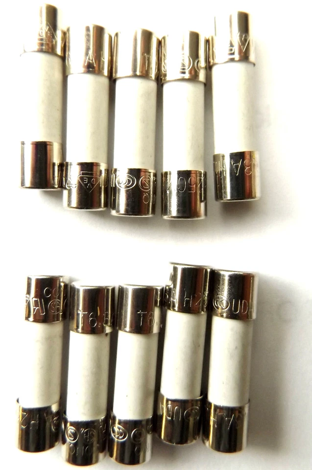 CONQUER T5a 5A 250V Ceramic Fuses 5 x 20 mm (5amp) Pack of 10 pcs