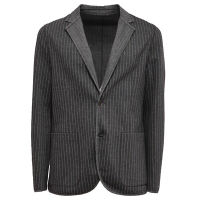 2717AB giacca uomo PAOLO PECORA dark grey/white stripes knitted jacket men