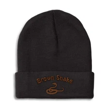 Beanies for Men Brown Snake Winter Hats for Women Acrylic Skull Cap 1 Size