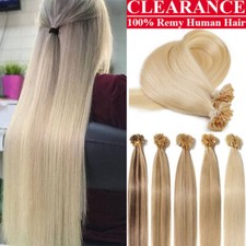 Keratin Thick Fusion Nail U Tip 1G Pre Bonded Remy Human Hair Extensions 16"-24"