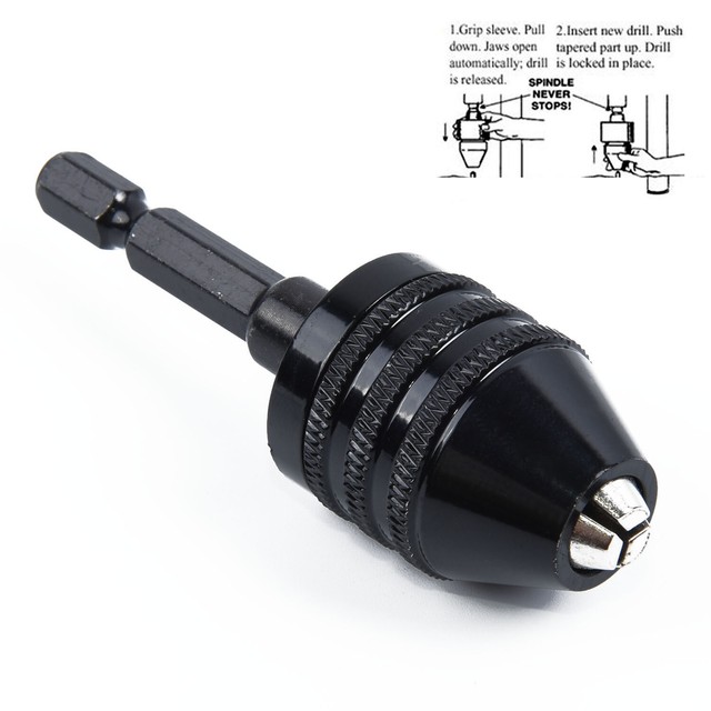 0.3 To 8mm Keyless Drill Chuck Screwdriver Impact Driver Adapter 1/4