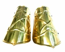 Brass Medieval Knight Armor Accessories Halloween Costume Arm Guard Pair Roman