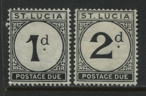 St. Lucia 1933 Postage Dues 1d and 2d mint o.g. hinged