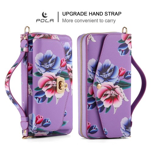 Printed Flower Lady Crossbody Handbag Wallet Magnetic Cover For iPhone 131415 16 - Picture 26 of 84