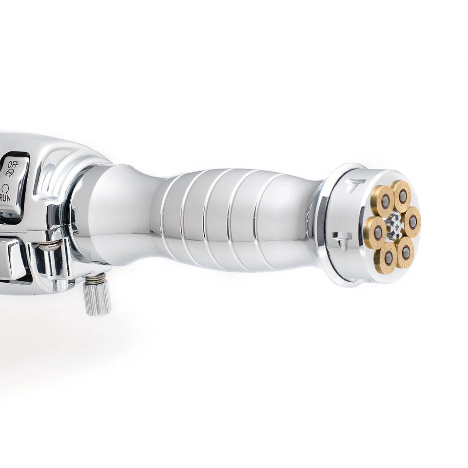 1" Chrome grips (2pcs) MAG44 cylinder end Cap for Harley V-Rod Night Rod Special - Image 3 of 4