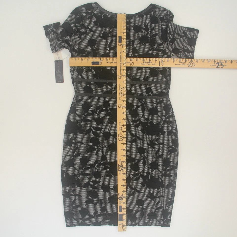 Vestido Vaina NYDJ Mujer Talla 8 Negro Floral Lift & Tuck Adelgazante Carrera Nuevo con Etiquetas Foto 4 de 4