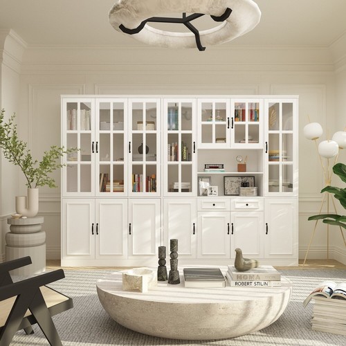 Tall Storage Glass Doors Display Bookcase eBay