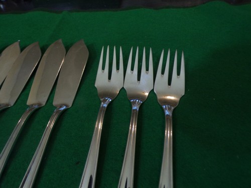 Bruckmann Modell KORNMUSTER Fischbesteck für 6 Personen 12 Teile Silber 90 TOP - Bild 3 von 6