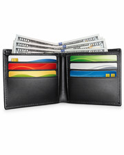 Men  s Black Genuine Leather Bifold Slim Wallet Minimalist Card Holder
