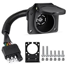 4 Way Flat to 7 Way Round Blade Trailer Adapter Wi Color: 4Way to 7Way Adapter