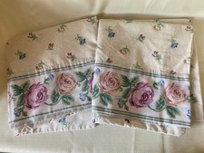 2 federe vintage king size cotone giallo con farfalle bianche arancioni 20x41"