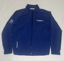 Peter Millar Dunes Jacket Crown Windbreaker Blue TGL Golf Stretch Mens M FullZip