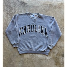 Vintage 1980s 'Carolina' Russell Athletic Gray Sweatshirt Size XS Made in USA