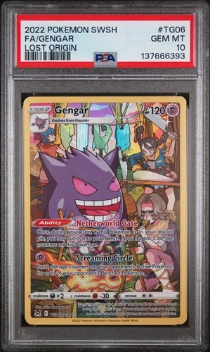 2022 POKEMON SWORD & SHIELD LOST ORIGIN #TG06 FULL ART/GENGAR PSA 10