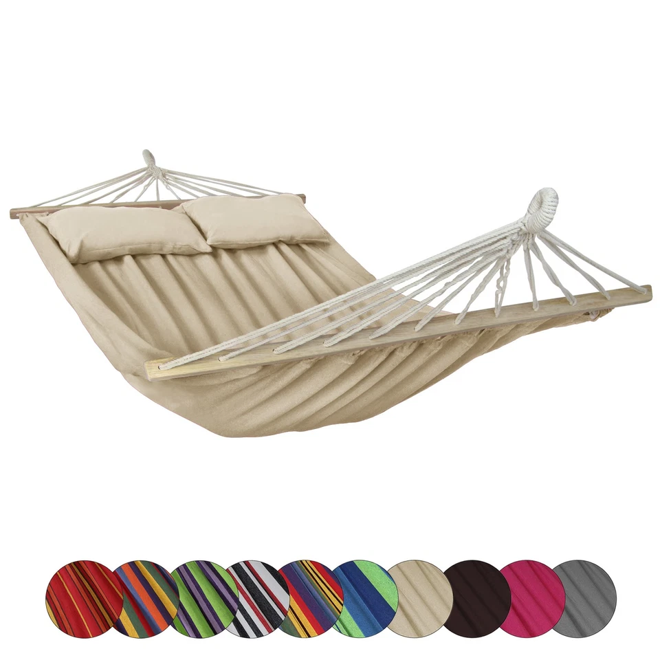 Stabhängematte 240x150 cm 2 Personen XXL Doppel Hängematte 300 kg Baumwolle - Bild 1 von 1