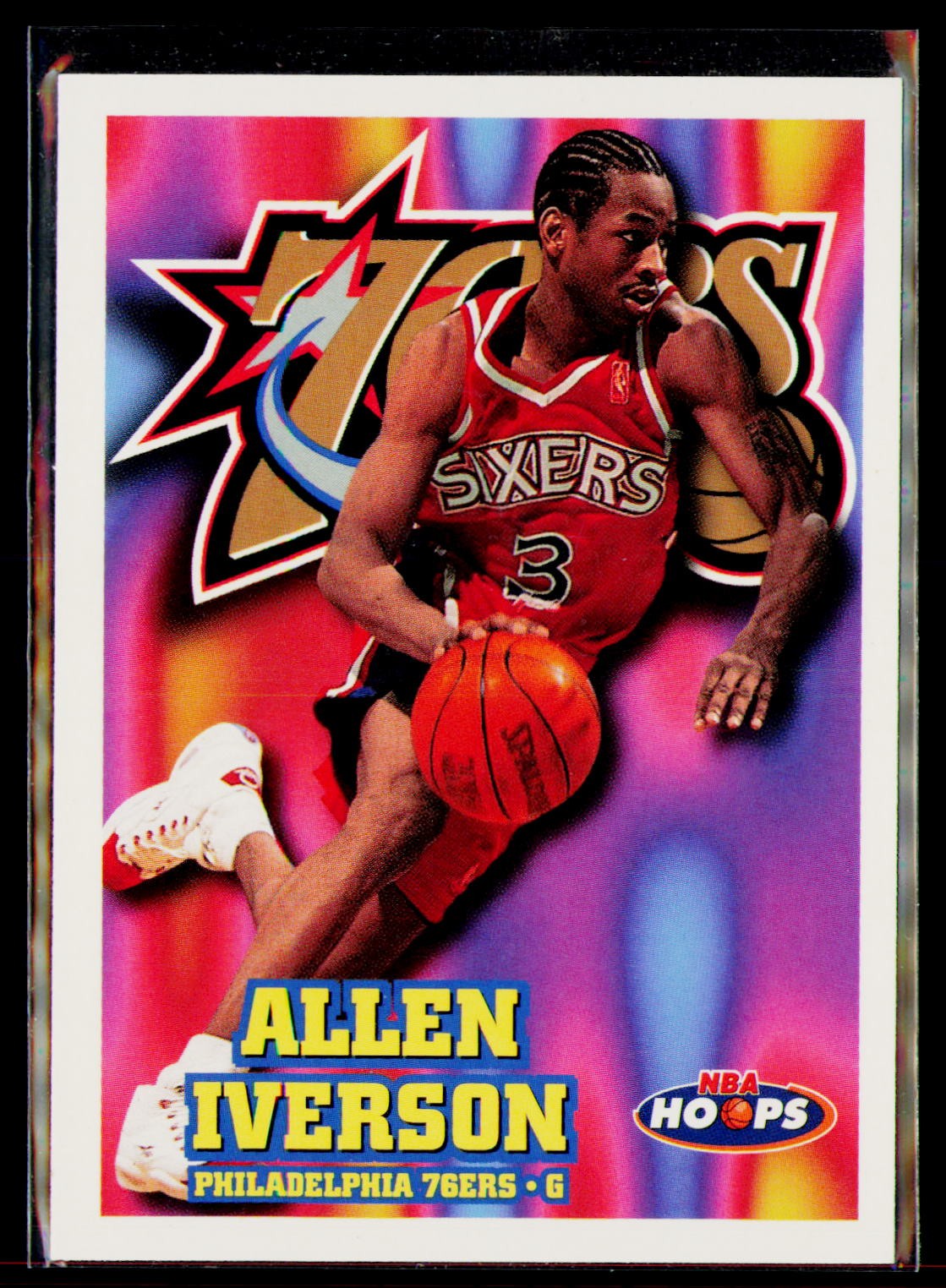 Allen Iverson #114 Basketball Cards 1997 Hoops trading card — raw and PSA graded price guide