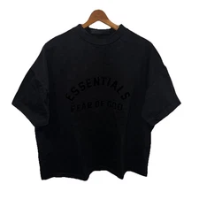 Fear Of God Essentials Core Collection Heavy Tee Black On Black Oversized Sz XS