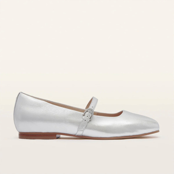 NIB Frankie4 Hepburn Silver Mary Jane Flats, Silver 7.5