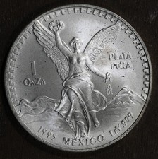 1995-Mo Mexico 1 oz Silver Libertad Onza BU