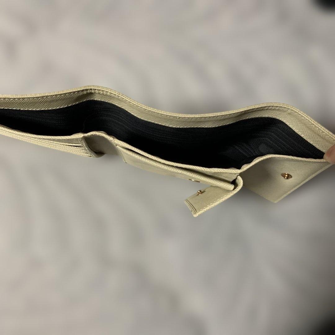 PRADA Tessuto Nylon Trifold Wallet Gold Tone Triangle Logo Italy 5.1x4.1x0.8" thumbnail 15