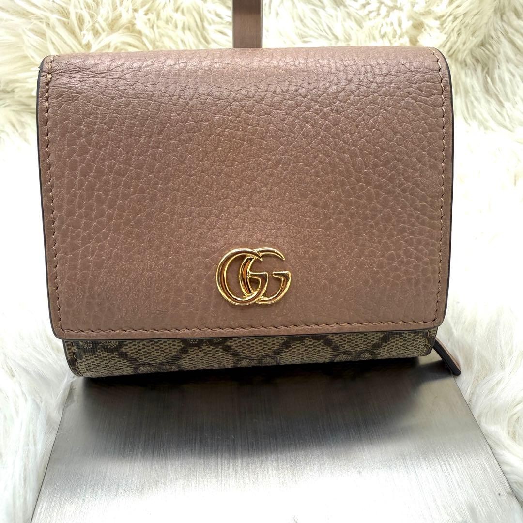 Gucci Bifold Wallet GG Marmont PVC Pink Authentic G0106855