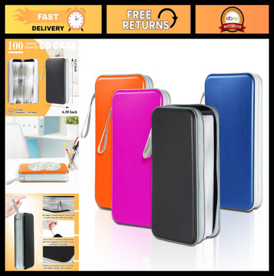 4 Pack DVD Storage Cases - 100 Capacity CD Holders, Plastic Disc Wallets for Hom