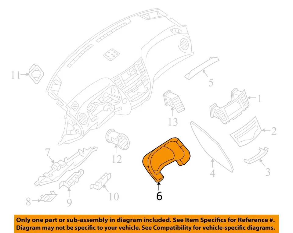 Cuadro de instrumentos velocímetro bisel cubierta 682403JA0B se adapta a 13-20 INFINITI JX35 Foto 4 de 4