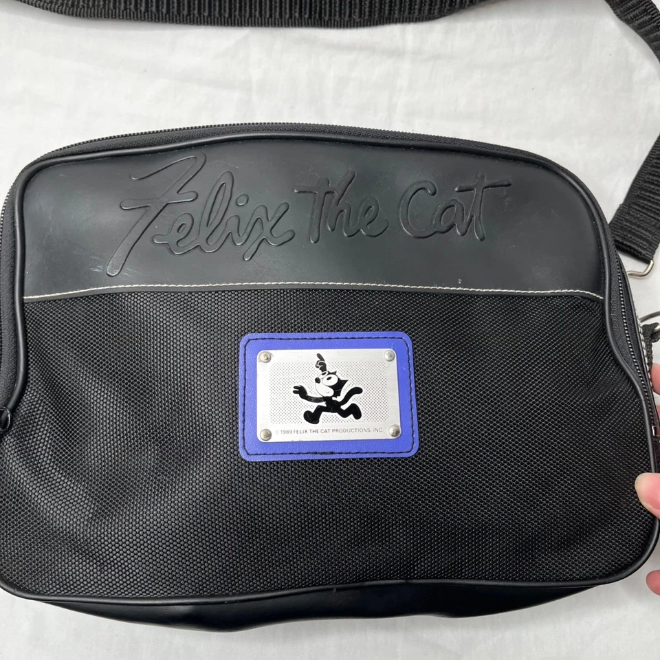 Bandolera negra Felix The Cat 1989 vintage bolso de viaje bolso mensajero Foto 4 de 4