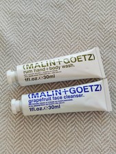 Image of MALIN+GOETZ Travel Set 30ml Rum Hand Body Wash & Grapefruit Face Cleanser NEW!