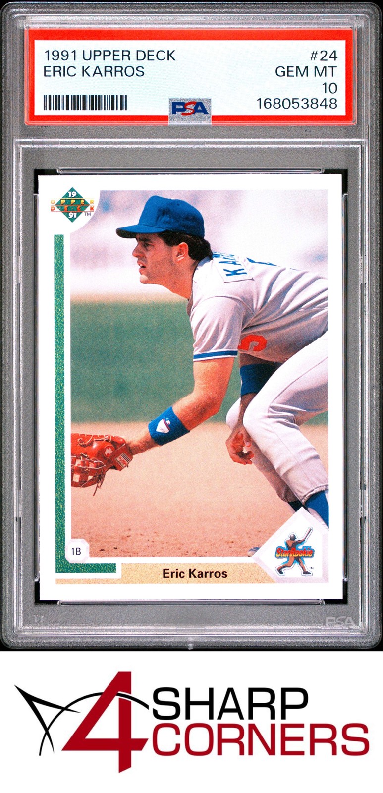 1991 UPPER DECK #24 ERIC KARROS RC DODGERS PSA 10