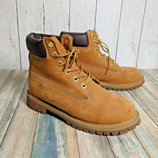 Timberland Youth Size 6 Wheat Nubuck Waterproof Work Boots Classic Lace Up Tims