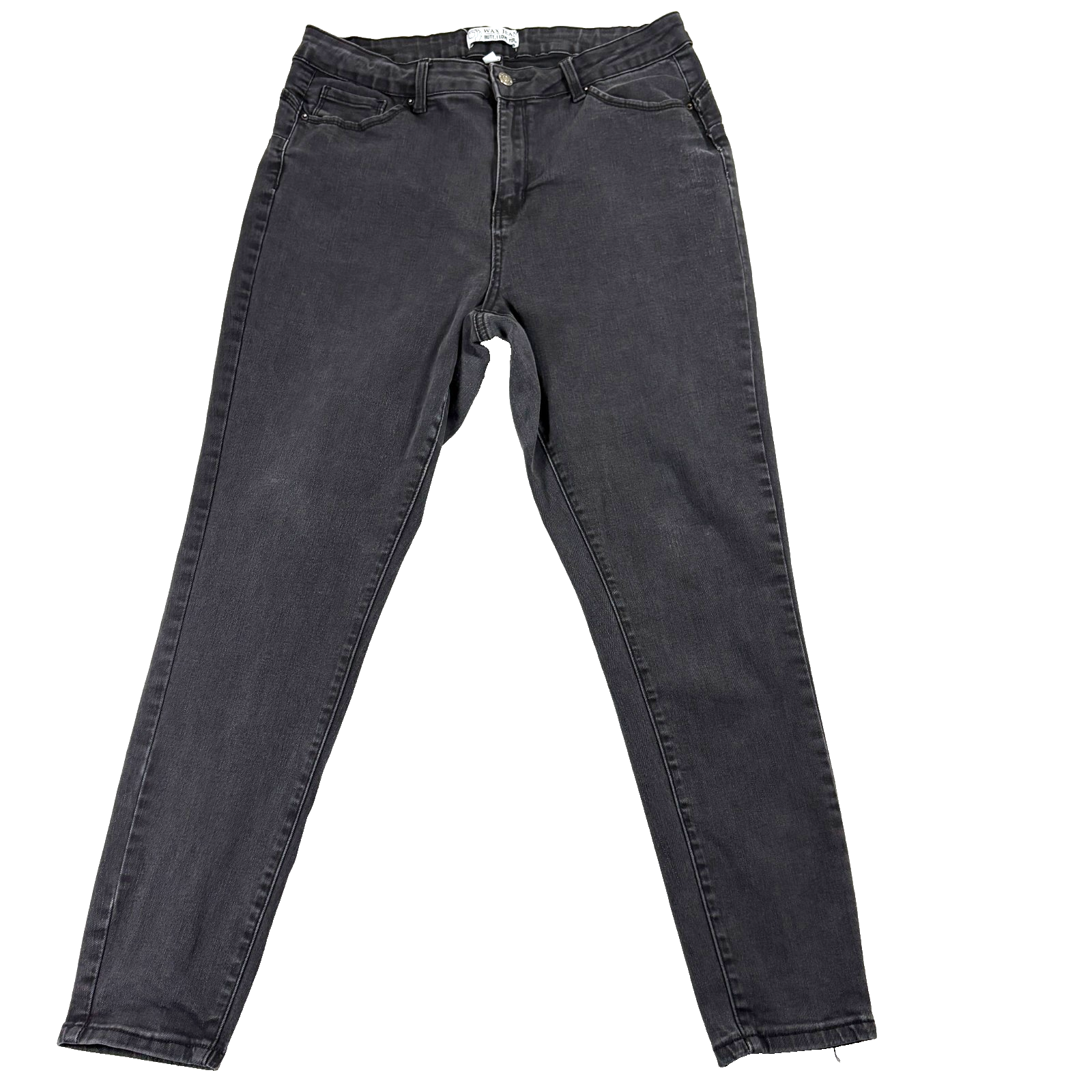 Jeans Womens 16 Black Stretch Skinny High Rise Y2K Grunge Retro Style Pants Fits-image