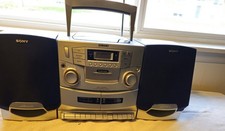 Sony Boom Box CFD - ZW755 CD Dual Cassette Tape Radio Fully Tested w/ Remote 
