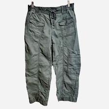Anthropologie Pilcro Utility Cargo Pants Wide Leg Drawstring XS Olive Green