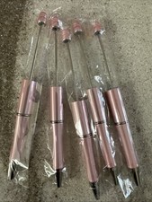 Beadable pens Pink Pearlized 5 Pcs NEW