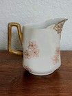 Antique Hand-painted Creamer Bisque Porcelain Limoge? Pink & Gold 3.5"H — photo 2