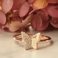 Art Deco Style Lab Created Diamond 14k Rose Gold Finish Engagement Proposal Ring