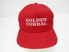 VTG Golden Corral Hat Adjustable Snapback Spellout Logo Restaurant Promo Cap