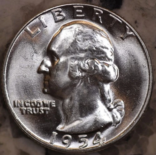 1954 P Washington Silver Quarter CHOICE+ BU LUSTER ! RB7908