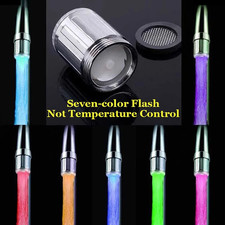LED Temperature Sensitive 3-Color Light-Up Faucet Kitchen Bathroom Glow Water Sa
