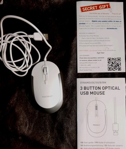 Macally 3 Button Optical USB Wired Mouse for Mac and PC (Turbo) - Picture 3 of 5