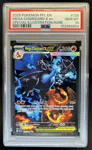 2025 Pokemon PFL Mega Charizard X ex Special Illustration Rare #125/094 PSA 10