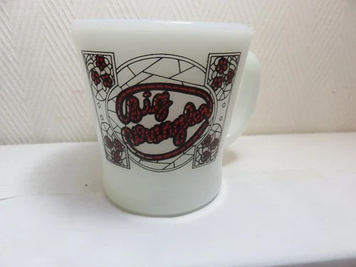 Vintage Anchor Hocking Big Wrangler  milk glass mug