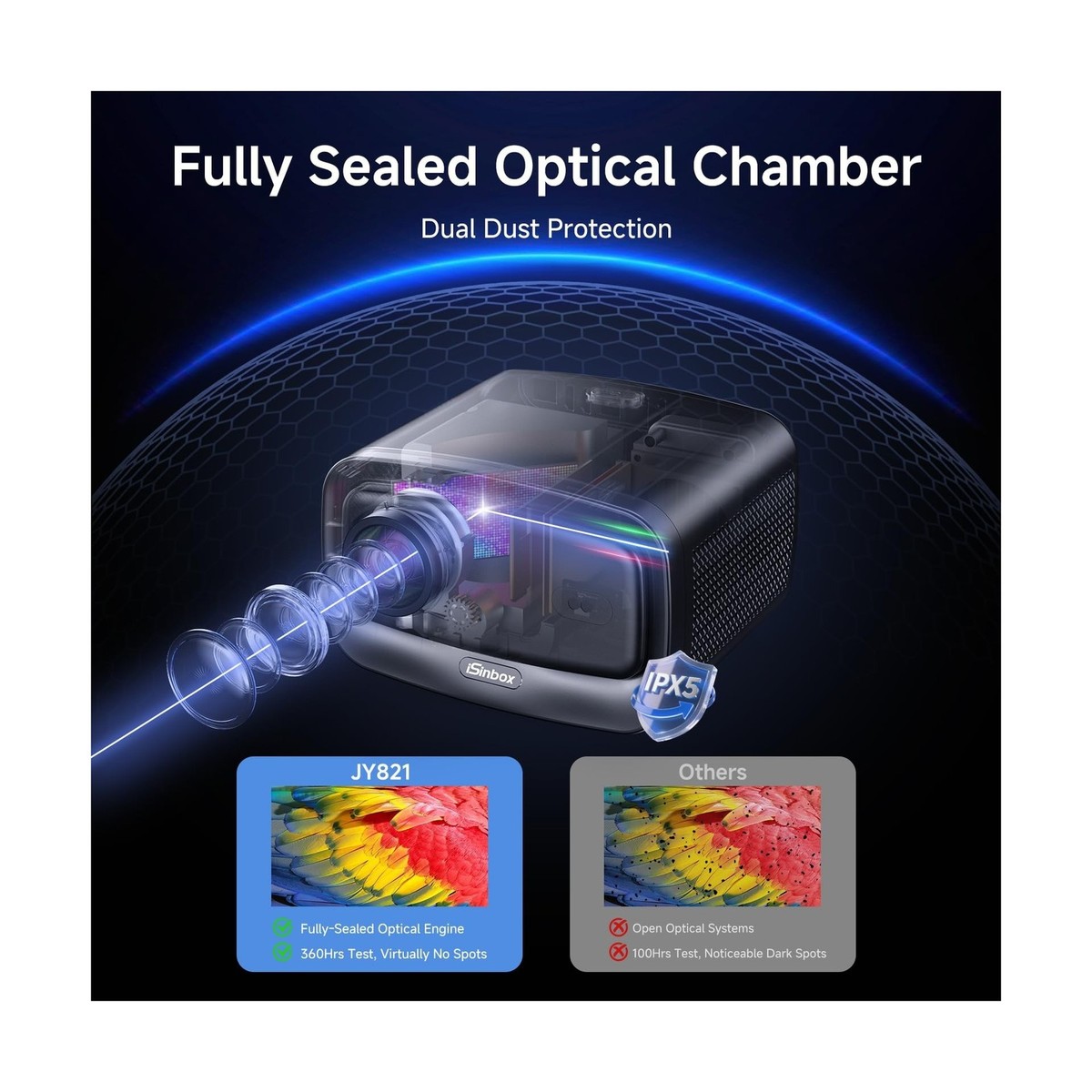 1500 ANSI/Auto Focus/Built-in APPS] Smart Projector 4K with WiFi 6