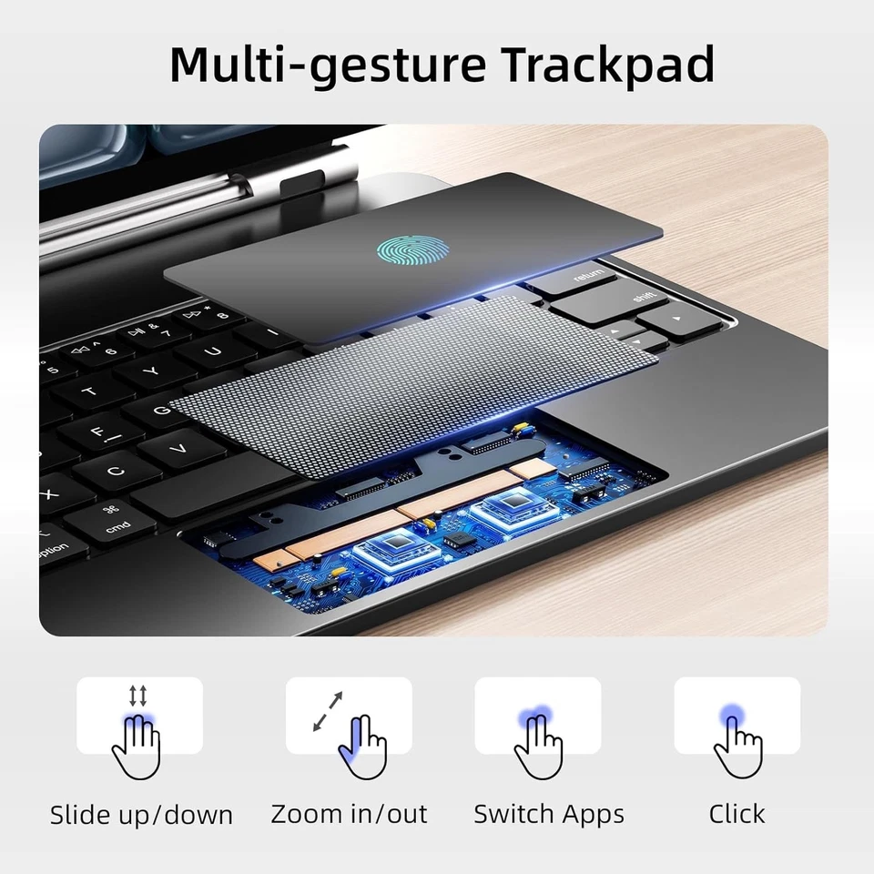 🔥 iPad 2025 A16 11th GEN  A14 Black Magic Keyboard Case-Backlit Keys & Trackpad - Image 4 of 4